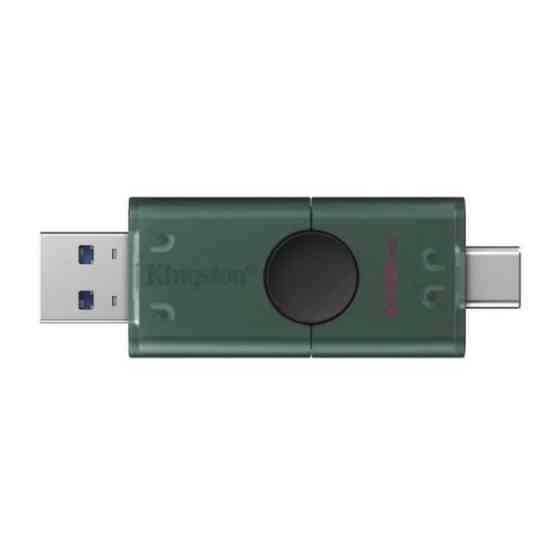 Флеш пам'ять Kingston DataTraveler DuoG2 128GB USB 3.2 + Type-C  Black/Green (DTDEG2/128GB) Харків