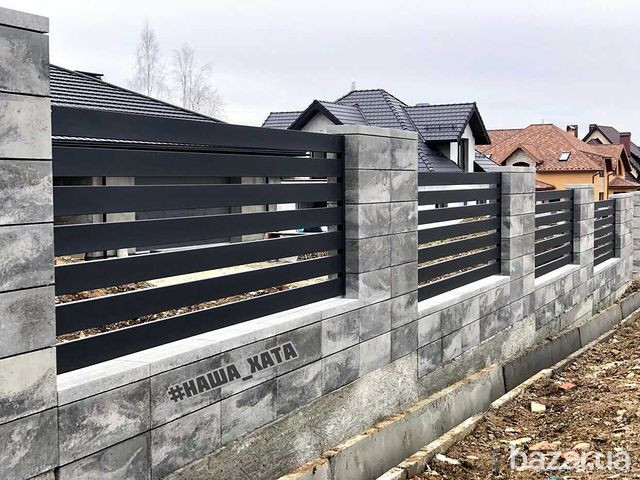 Паркан з блоків в стилі Лофт, паркан Ранчо і паркан Жалюзі від виробника Наша Хата ворота та паркани Херсон - изображение 4