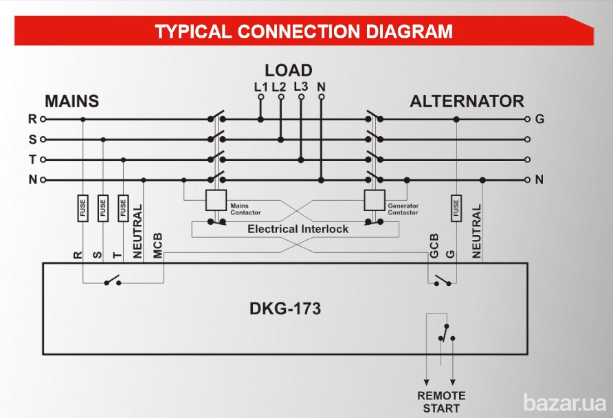 DATAKOM DKG-173 120 / 208V Контролер автоматичного введення резерву (АВР) Київ - зображення 2