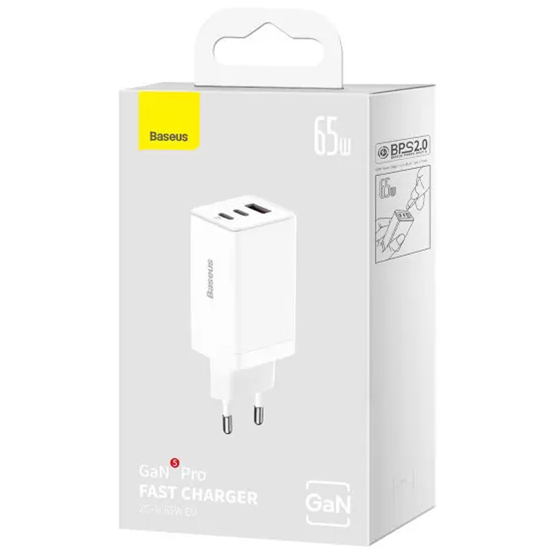 СЗУ Baseus GaN5 Pro PD65W+QC3.0 (1USB-A/2C) (CCGP12020) Херсон - изображение 6