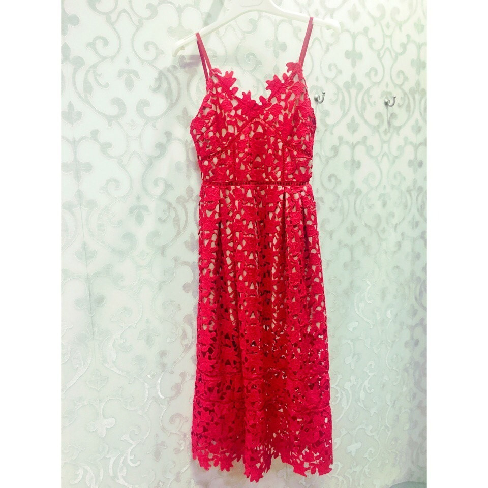 Сукня червоного кольору, мереживо, Self Portrait. Одесса - изображение 3