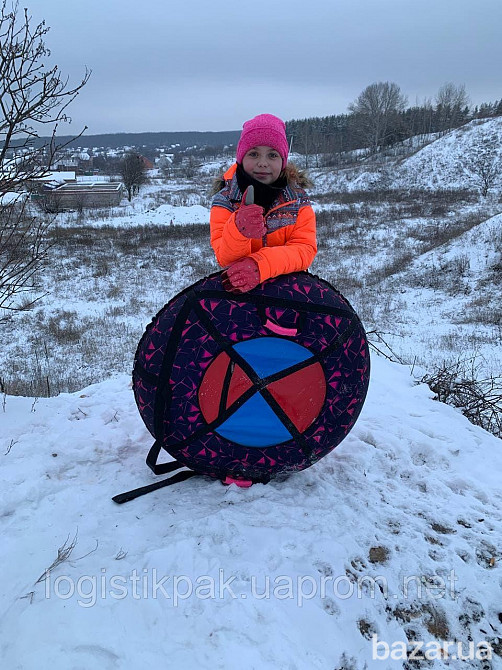 Надувные санки ( ватрушка) тюбинг 100 см "Синий лед" (Оксфорд) Харків - зображення 8