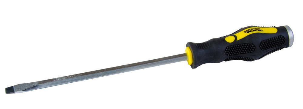 Отвёртка ударная шлицевая магнитная MASTERTOOL SL8х200 мм ручка с TPR покрытием 49-5820 Харків - зображення 1