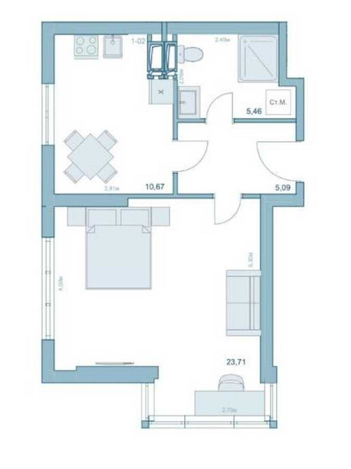 продажа 1-к квартира Киев, Шевченковский, 50000 $ Київ - зображення 8