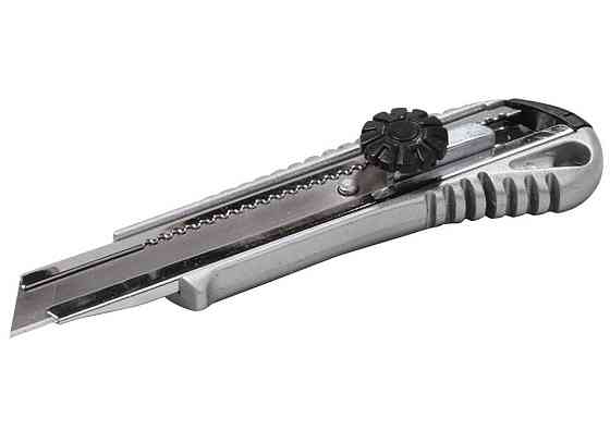 Нож строительный MASTERTOOL с отломным лезвием 18 мм металлический винтовой замок 17-0198 Харків