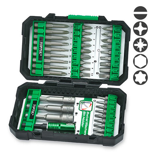 Набор бит и головок для шуруповерта 1/4" 40ед. TOPTUL GAEW4001 Харків - зображення 1