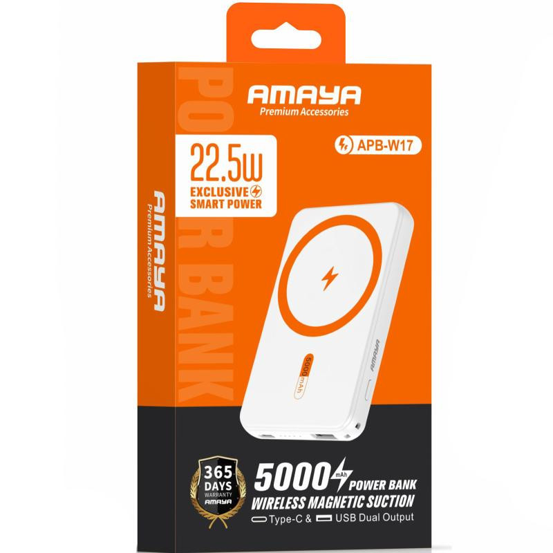 Портативное ЗУ Power Bank Amaya W17 15W+PD22.5W с БЗУ 5000 mAh Херсон - зображення 2