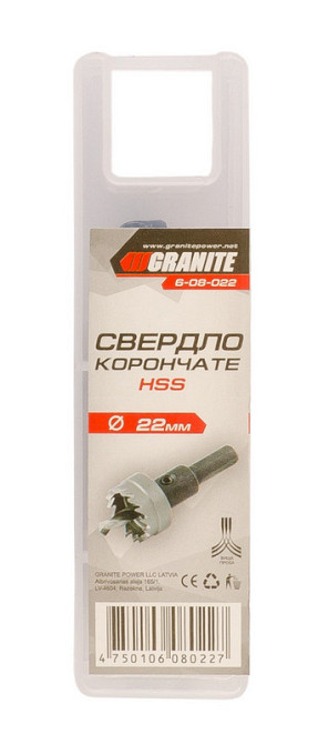 Сверло корончатое GRANITE HSS 22 мм 6-08-022 Харьков - изображение 2