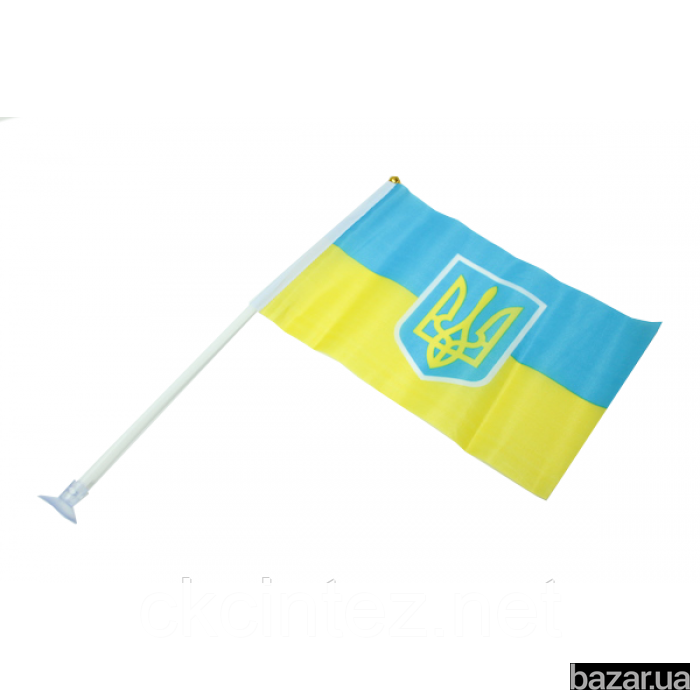 Флажок на палочке с гербом Украины 12 х 20 см Киев - изображение 2