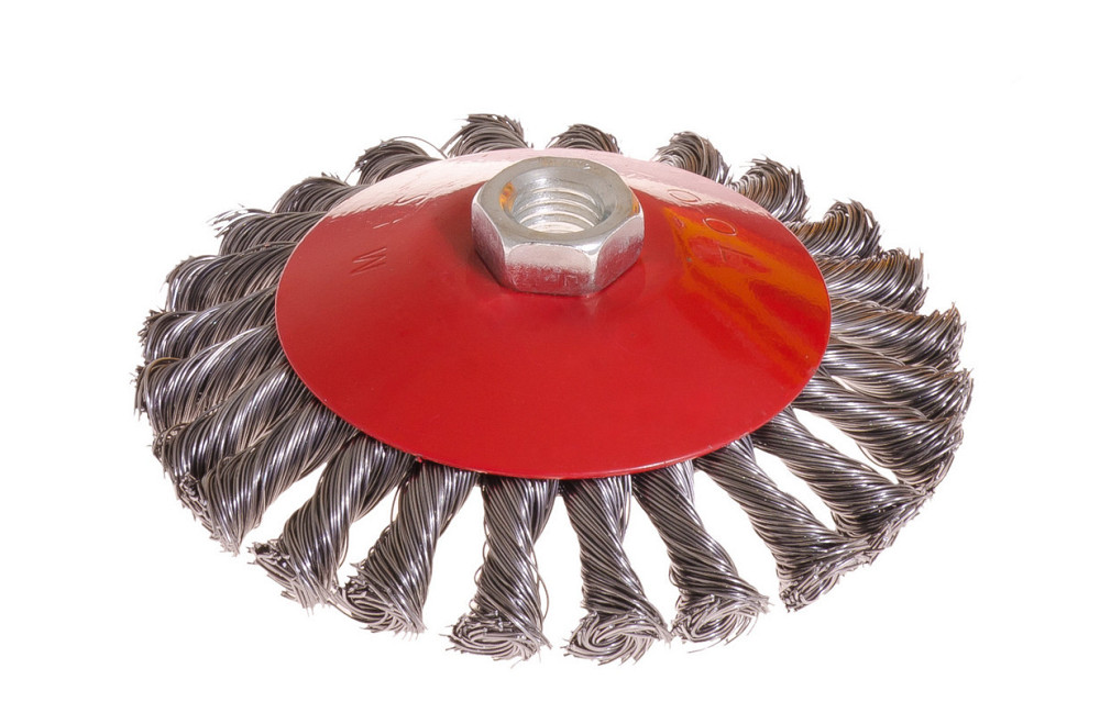 Щетка конусная MASTERTOOL из плетеной проволоки Ø 125 мм М14 19-8012 Харьков - изображение 1