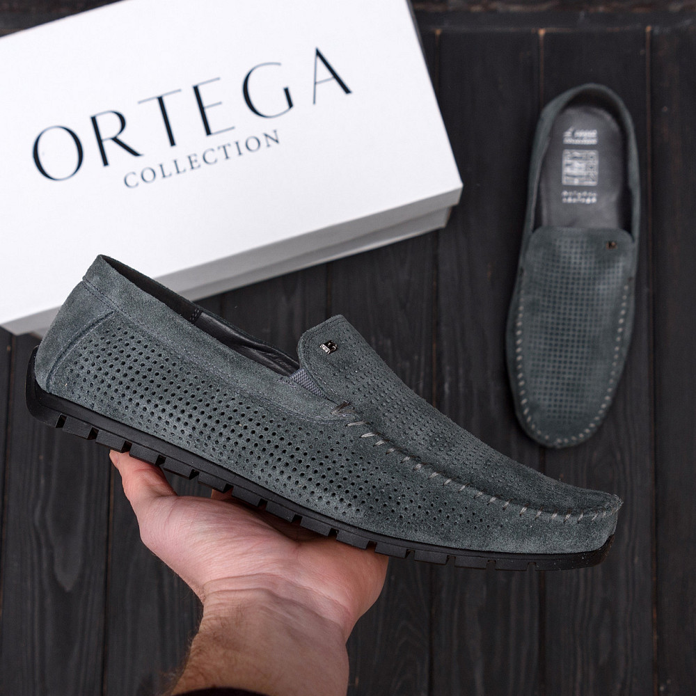 Мужские летние кожаные мокасины Legges Graphite перфорация Киев - изображение 9