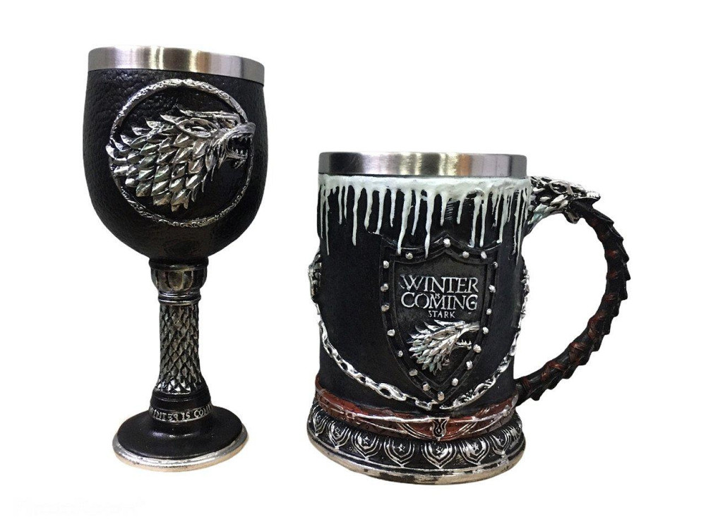 Подарочный Набор Кружка Чашка Бокал 3D Игра Престолов Game Of Thrones Winter Is Coming Stark Старк Киев - изображение 1