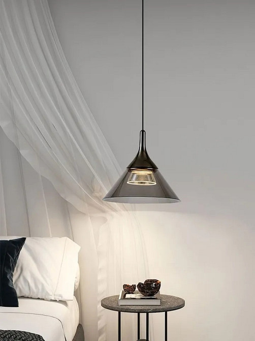 Люстра стельова LED MJ55/1-bk-k Сірий 25-180х20х20 см. Київ - зображення 1