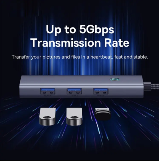 Концентратор/хаб/док станція Baseus 5 in 1 Type-C, USB 3.0, HDMI 4К Київ - зображення 10