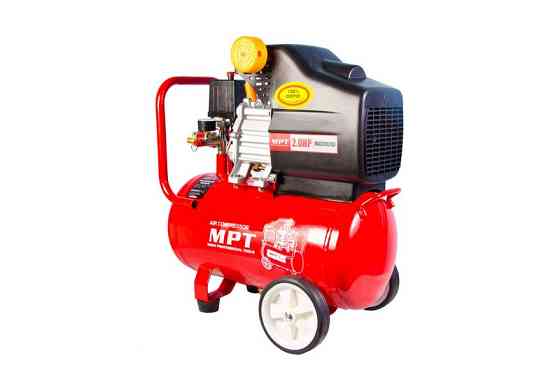 Компрессор MPT PROFI 24 л 1500 Вт/2 л.с. 2850 об/мин 100 л/мин 8 атм 2 выхода медная обмотка MAC2024 Харків