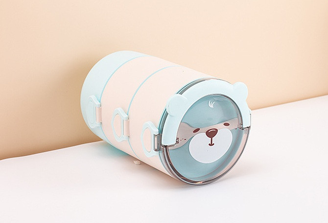 Ланч бокс триярусний харчовий 11071 2400 мл блакитний Киев - изображение 1