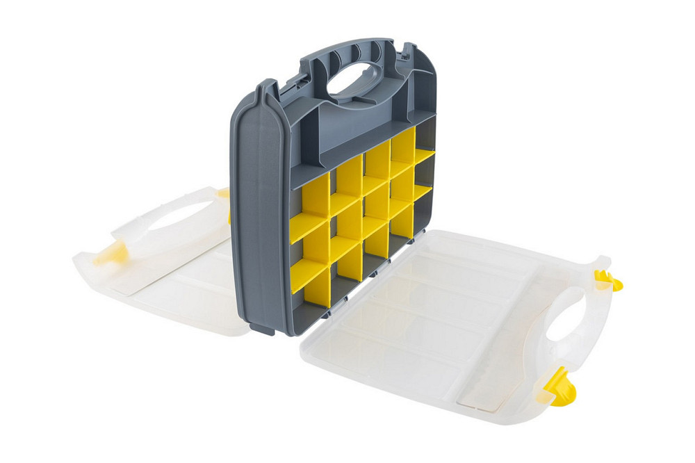 Органайзер двухсторонний MASTERTOOL с ручкой 15" 370х300х80 мм 15 секций/10 лотков 79-3131 Харків - зображення 7