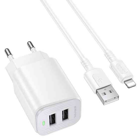 СЗУ Borofone BAS81A Star 10.5W (2USB-A) + кабель USB to Lightning Херсон