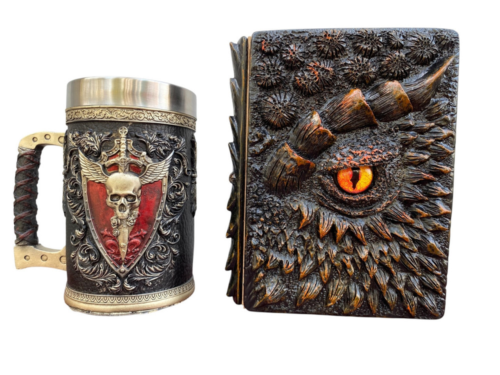Подарочный набор Кружка 3 Крылатая Череп и Блокнот 3 «Жар Сердца Дракона» Киев - изображение 1