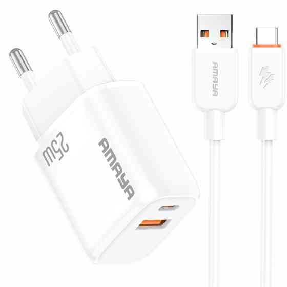Уценка СЗУ Amaya E213D PD25W+QC3.0 (1USB-A/1C) + кабель USB to Type-C Херсон