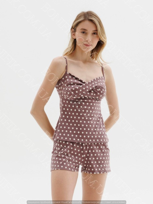 Женская пижама в горошек на бретелях "Midnight" (16330) (арт. 1449) Кривой Рог - изображение 1