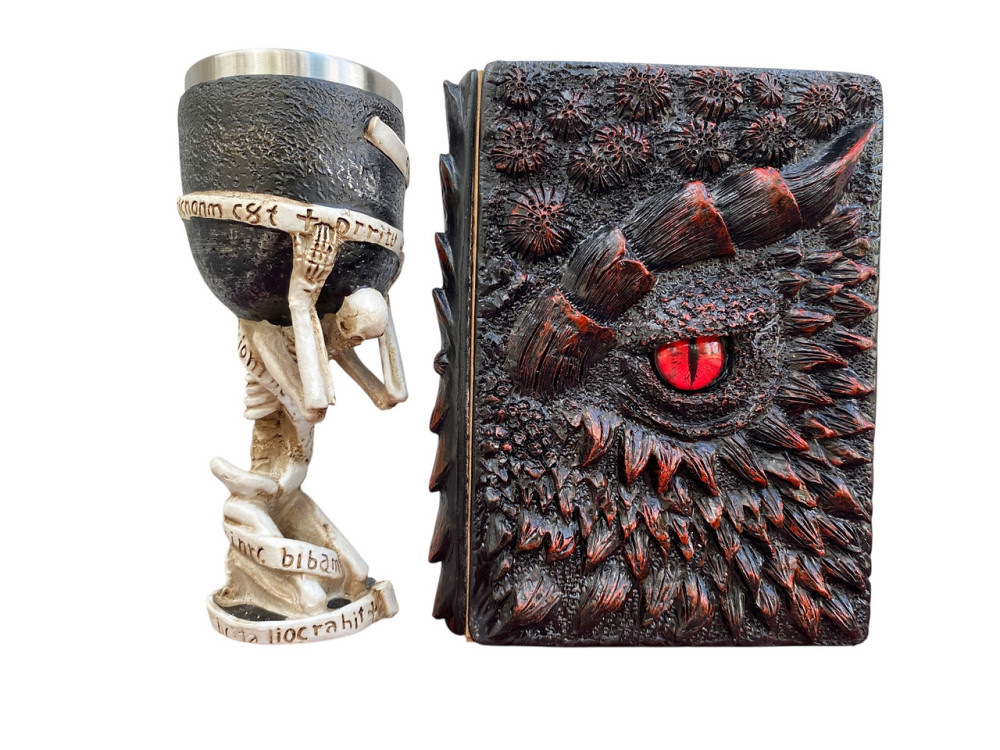 Подарочный набор Бокал 3D Скелет на Колене и Блокнот 3D «Око Пламенного Дракона» Київ - зображення 1