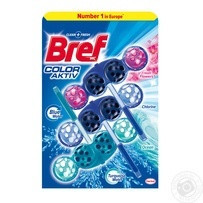 Блок туалетной Bref Сила цветной воды микс 3*50г/уп Київ - зображення 1