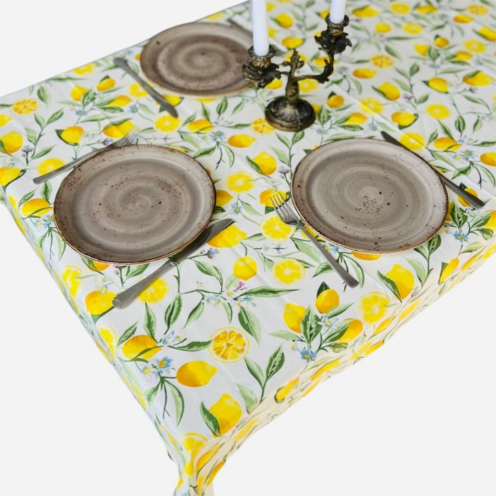 Скатерть водооталкивающая 120х170см Лимон прямоугольная Одеса - зображення 2