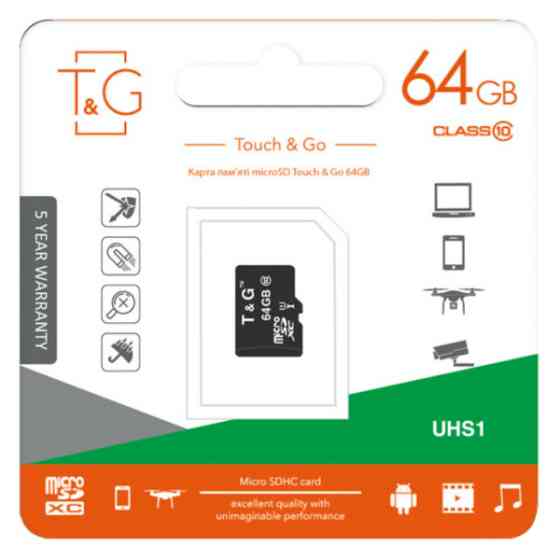 Карта пам'яті T&G microSDXC 64GB UHS-I Class 10 (TG-64GBSDCL10-00) Харьков