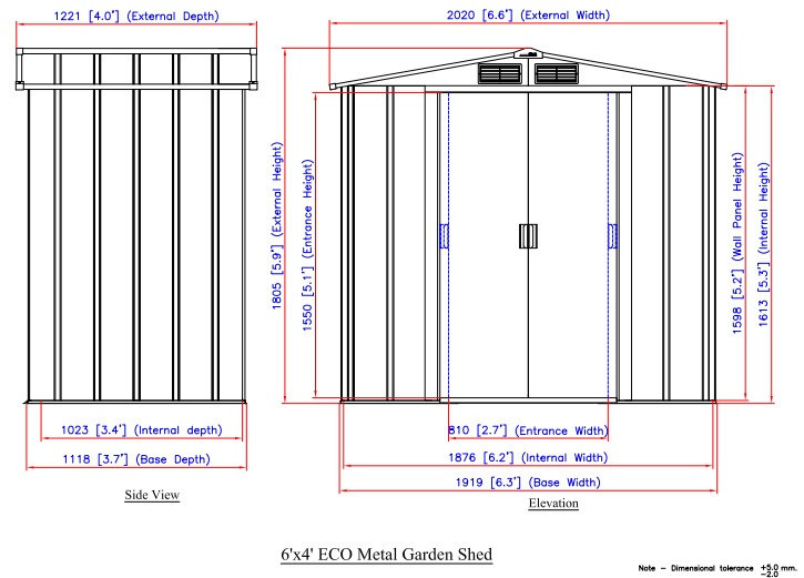 Сарай металлический ECO 202x122x181 см зеленый с белым Киев - изображение 8