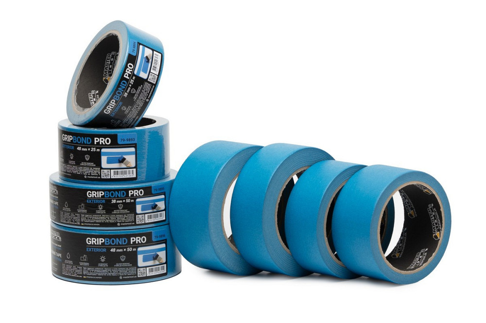 Лента малярная для фасадных работ MASTERTOOL GripBond Pro Exterior 38 мм×25 м синяя 79-9894 Харків - зображення 4