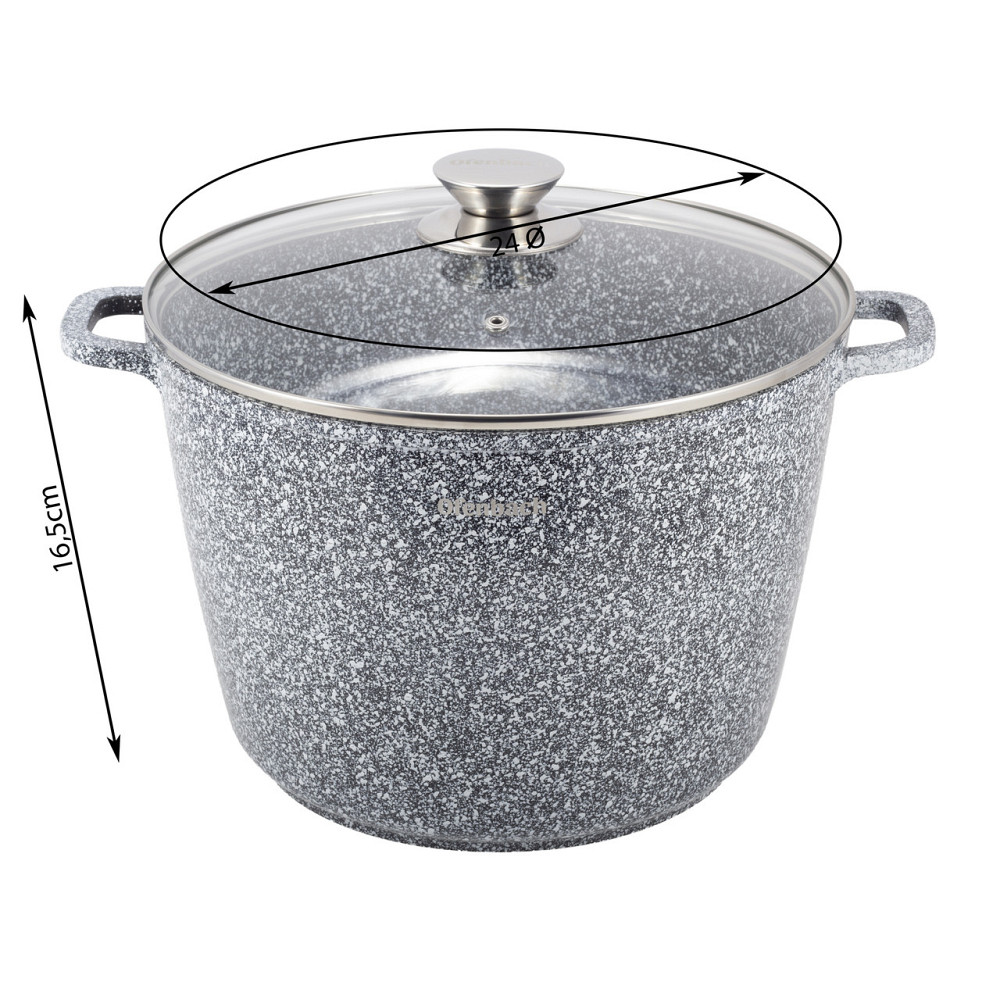 Кастрюля Ofenbach Snow Marble 100503 антиприграрная с крышкой 6,2л 24*16,5см Одесса - изображение 2