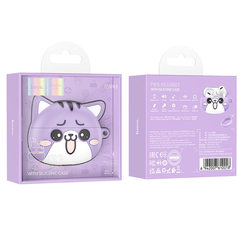 Беспроводные TWS наушники Hoco EW48 Happy Cat Case Херсон - зображення 5