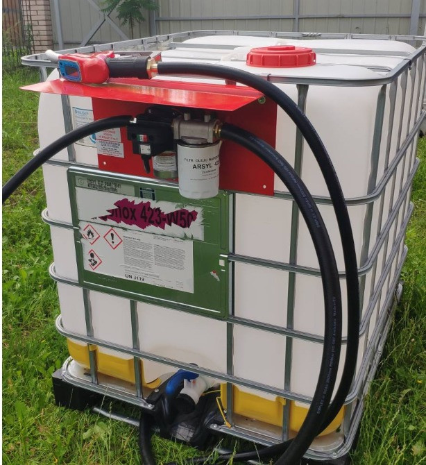 МініАЗС на єврокуб для дизельного палива 220В, 12В, 24В Луцк - изображение 1