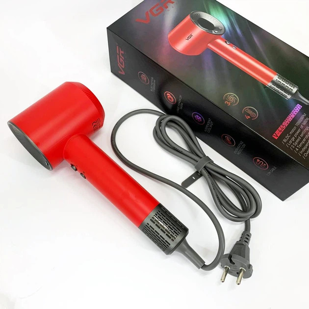 Фен VGR V-445 RED 1600 Вт красный Київ - зображення 7