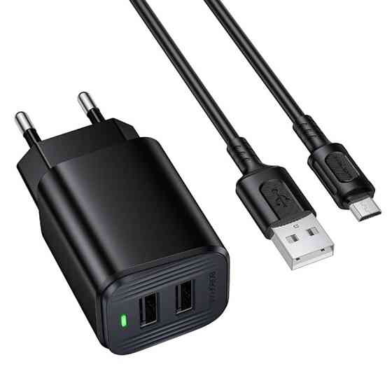 СЗУ Borofone BAS81A Star 10.5W (2USB-A) + кабель USB to MicroUSB Херсон