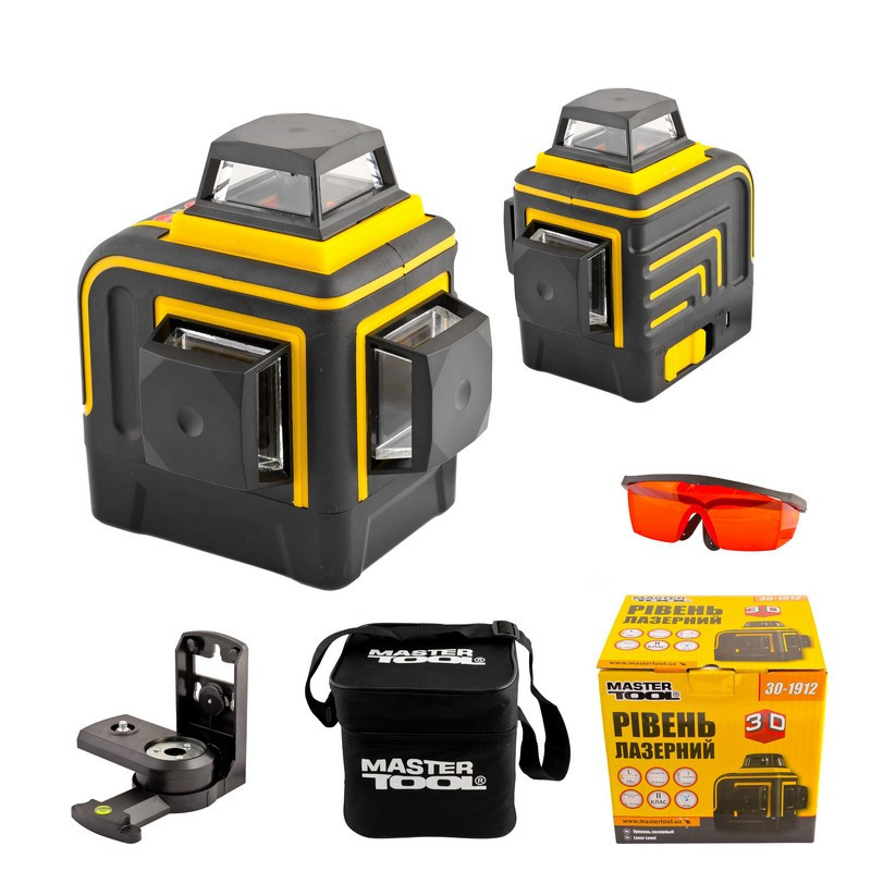 Уровень лазерный MASTERTOOL 10 м ±0.2 мм/м 3 гол H/V/H+V H360°/2хV360° ±3° RED/635 нм класс II IP54  Харків - зображення 6