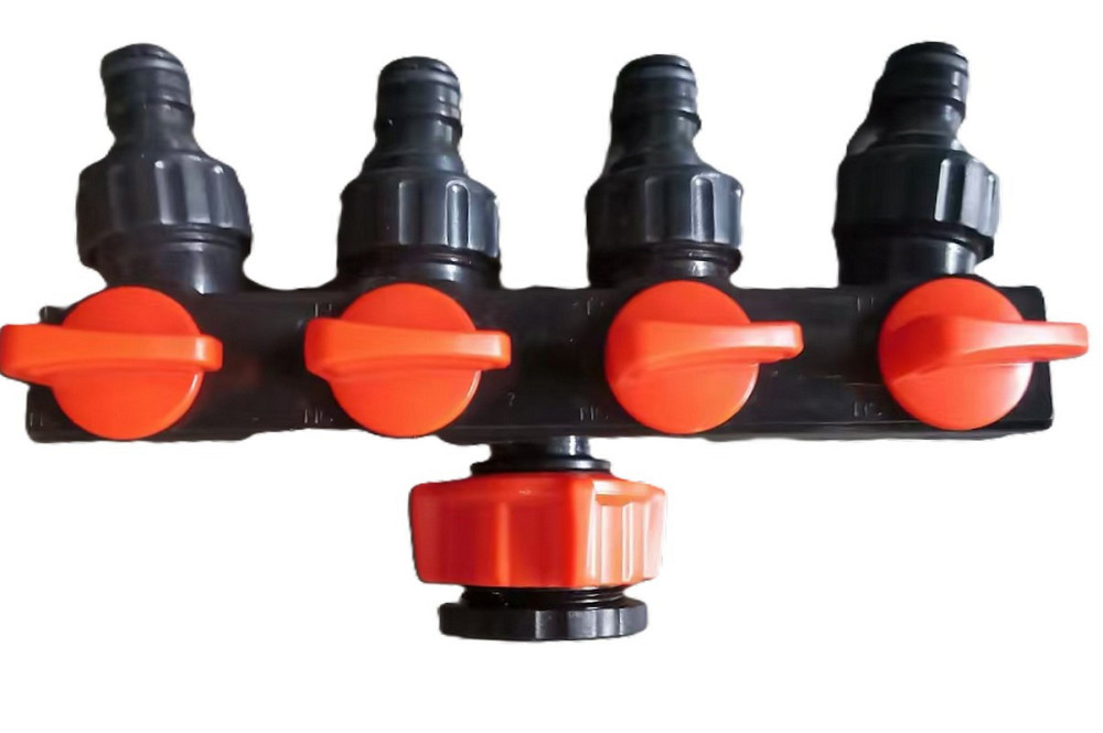 Распределитель четырехканальный MASTERTOOL с регулировочными вентилями ¾" - 1" ВР 92-9380 Харків - зображення 1