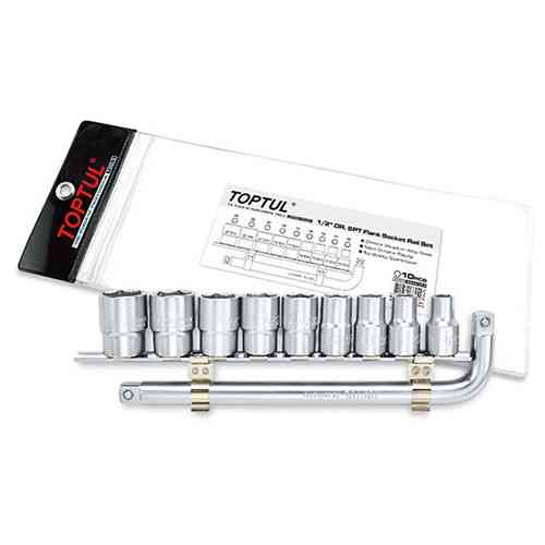 Набор головок торцевых на планке 1/2" 10-24мм + Г-обр. вороток TOPTUL GAAG1010 Харьков