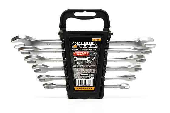Ключи рожковые MASTERTOOL SATIN FINISH набор 6 шт (6–17 мм) CrV DIN 3110 70-2106 Харків