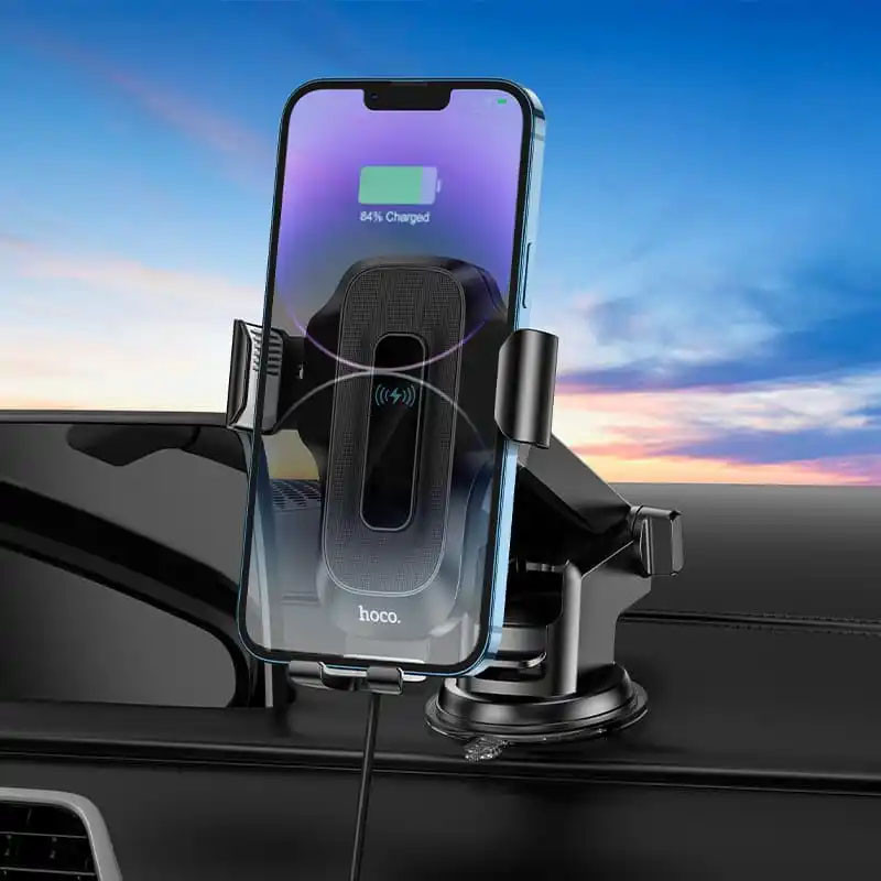 Автодержатель с БЗУ Hoco HW3 Wise 15W (center console) Херсон - зображення 8