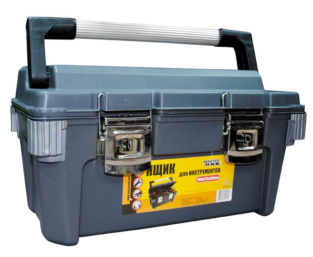Ящик для инструментов MASTERTOOL ABS пластик с металлическими замками 20" 500х275х265 мм 79-2099 Харків - зображення 1