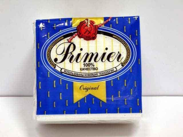 Cалфетки белые 55лист Премьер  однотонная (10 пачка) Харків - зображення 1