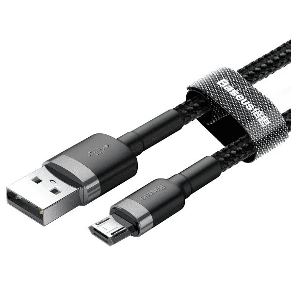 Кабель Baseus Cafule USB to Micro 2.4A 1m Gray/Black (CAMKLF-BG1) Харьков - изображение 3