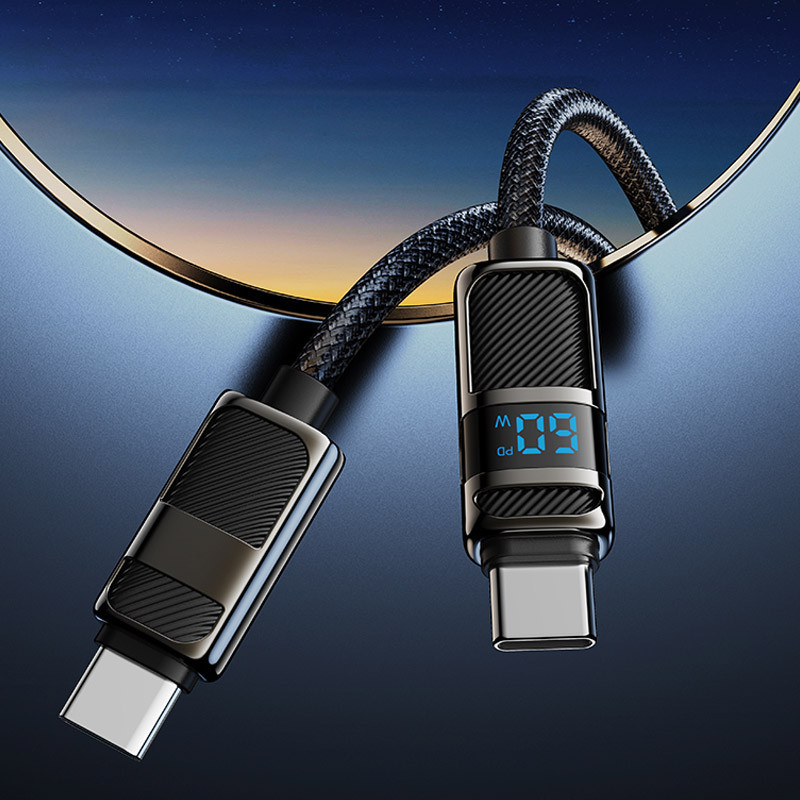 Дата кабель Hoco U137 Line with display Type-C to Type-C 60W (1.2m) Херсон - изображение 5