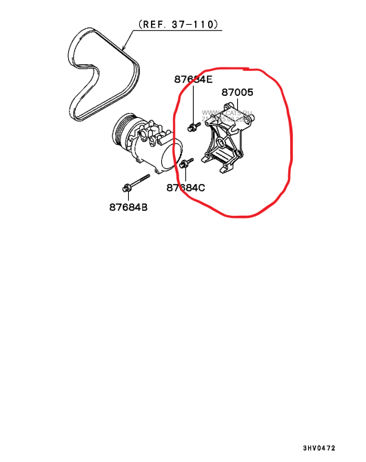 MR398723, Кронштейн насоса кондиціонера Міцубісі Галант, оригінал 4G64 Вінниця - зображення 4
