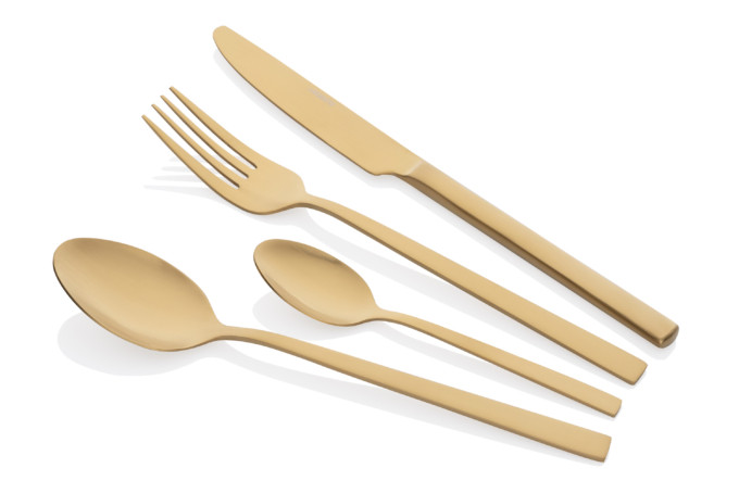 Набір столових приладів Ardesto Black Mars Favola AR-0704-FSG 4 предмети золотистий Київ - зображення 1