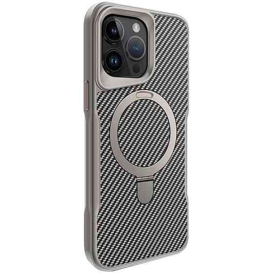 TPU+PC чехол Metal Buttons with MagSafe Carbon Ring для Apple iPhone 15 Pro (6.1") Херсон