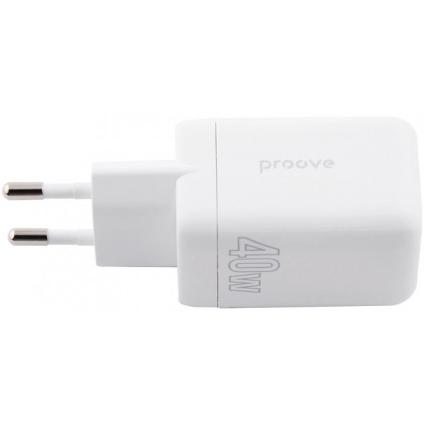 Мережевий зарядний пристрій Proove Silicone Power 40W (Type-C + Type-C) White (WCSP4020002) (Код тов Харьков - изображение 3