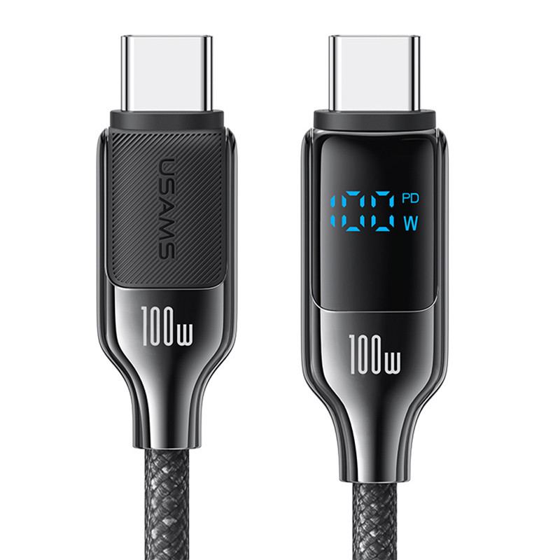 Дата кабель Usams US-SJ742 Digital Display HX Ser. Type-C to Type-C 100W (1.2m) Херсон - зображення 1